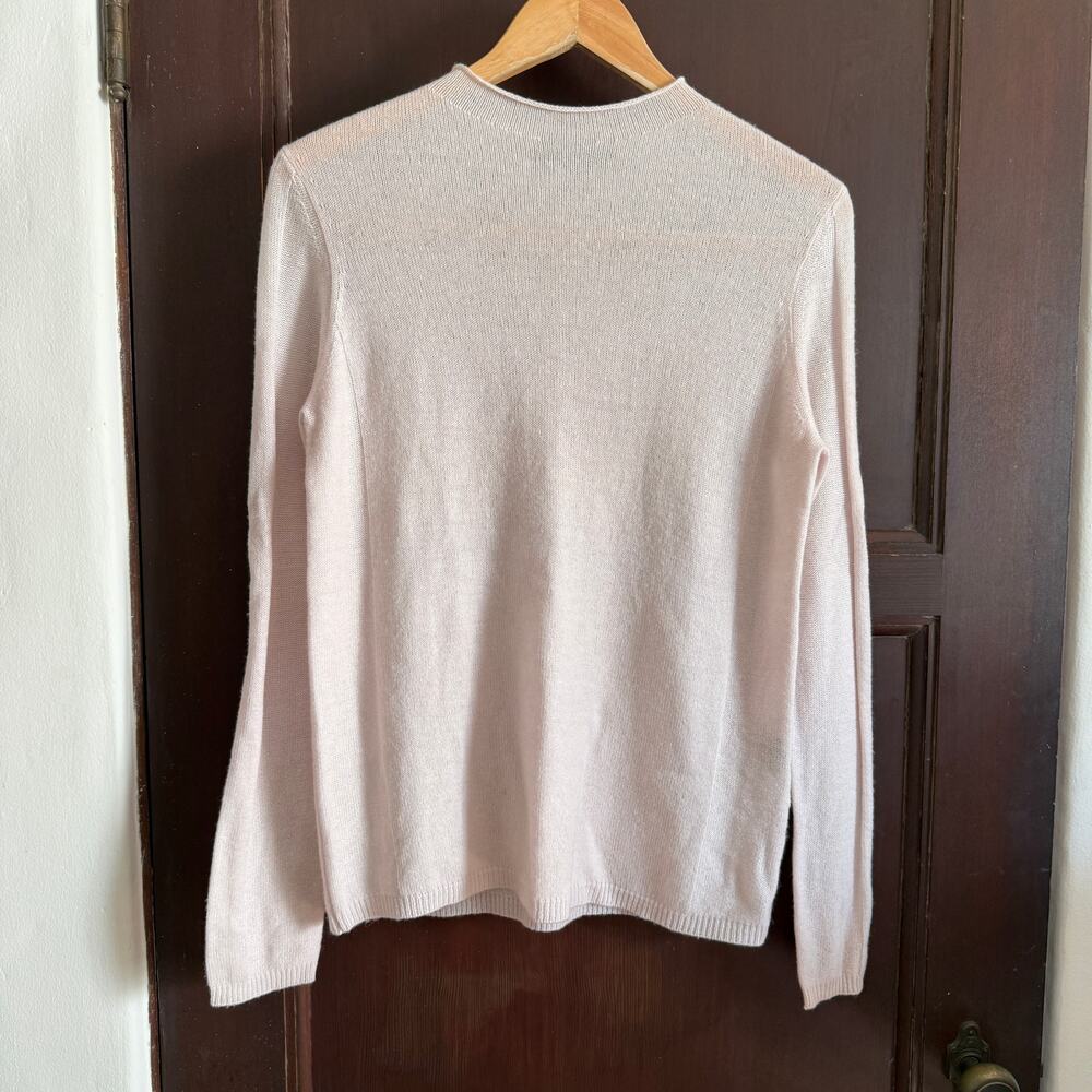 JARBO | Cashmere / Wool Blend Cream Roll Neck Mock Neck Sweater | Medium